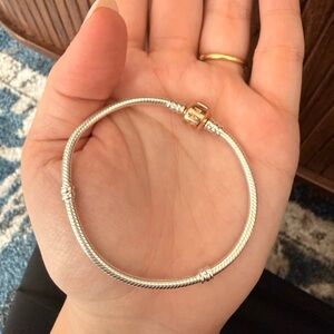 GENUINE Pandora Sterling Silver and Rose Gold Two-Toned Bracelet